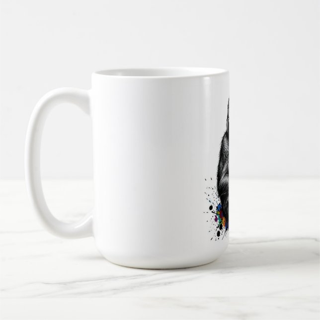 ADOM Premium "Music Gorilla" Minimalist Long Sleev Coffee Mug (Left)