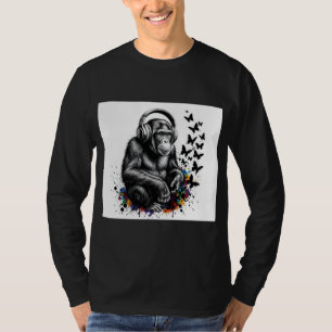 ADOM Premium "Music Gorilla" Minimalist Long Sleev T-Shirt