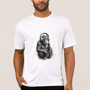 ADOM Premium "Music Gorilla" Minimalist Long Sleev T-Shirt