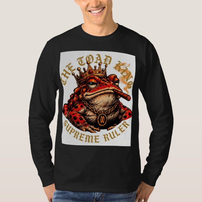 ADOM Premium "Toad King" Minimalist Graphic Long S T-Shirt (Front)