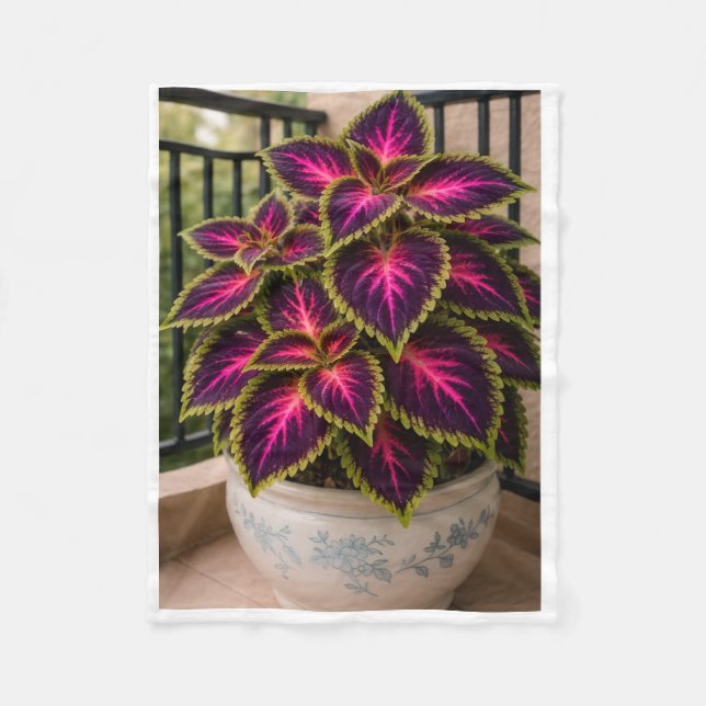 ADOM Purple Coleus Potted Plant Blanket (Front)