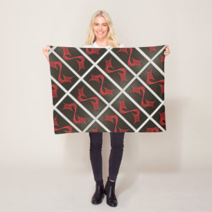 ADOM Red Abstract Geometric Blanket