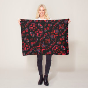 ADOM Red Neon Cyber Dice Blanket