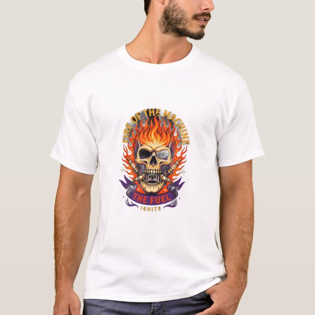 ADOM Ride Die Flame Skull T-Shirt (Front)