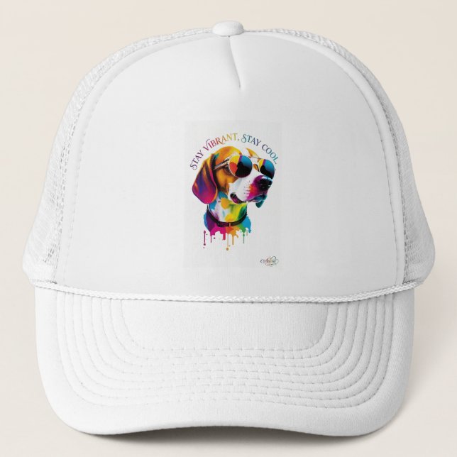 ADOM "Stay Vibrant" Women's Long-Sleeve Tee Trucker Hat (Front)