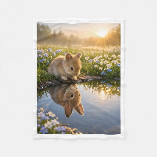ADOM Sunrise Bunny Water Reflection Blanket (Front)