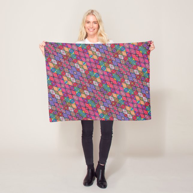 ADOM Vibrant Boho Quilt Blanket (In Situ)