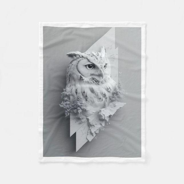 ADOM White Owl Lightning Blanket (Front)