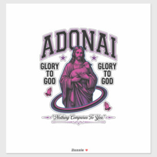 Adonai Glory to God Vintage Christian Vector Desig