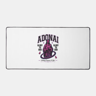Adonai Glory to God Vintage Christian Vector Desig Desk Mat