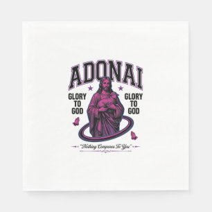 Adonai Glory to God Vintage Christian Vector Desig Napkin