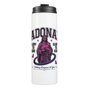 Adonai Glory to God Vintage Christian Vector Desig Thermal Tumbler