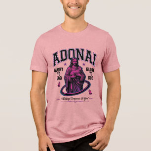 Adonai Glory to God Vintage Christian Vector Desig Tri-Blend Shirt