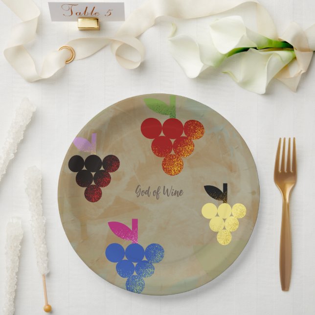 Adonis God of Wine Paper Plate (Wedding)