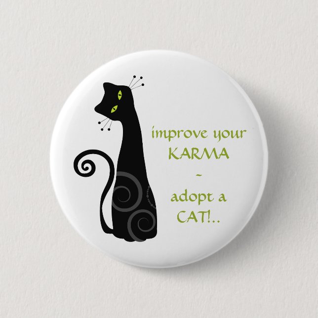 Adopt a Cat 6 Cm Round Badge (Front)
