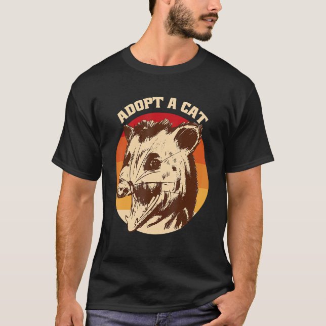 Adopt A Cat  Awesome Possum T-Shirt (Front)