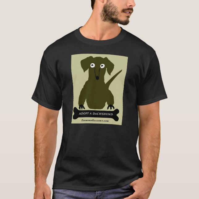 "Adopt a Dachshund" Designed by Zermeno T-Shirt (Front)