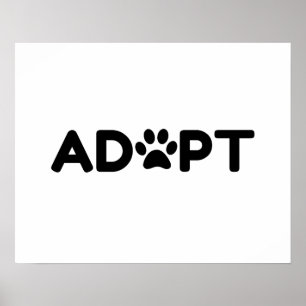 ADOPT A DOG PAW POSTER