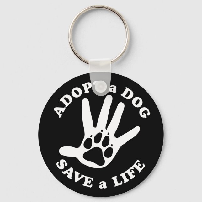 Adopt a dog save a life - Design for dog lovers Key Ring (Front)