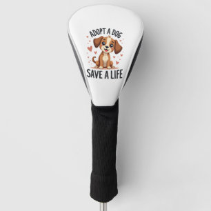 Adopt A Dog Save A Life Vintage Cute Puppy Rescue  Golf Head Cover