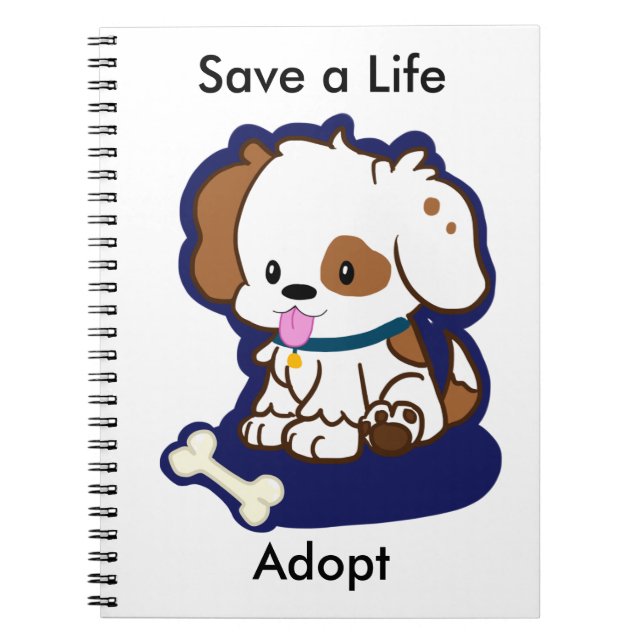 Adopt a Dog Spiral Notebook (Front)