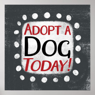 Adopt A Dog Today Poster Wall Art