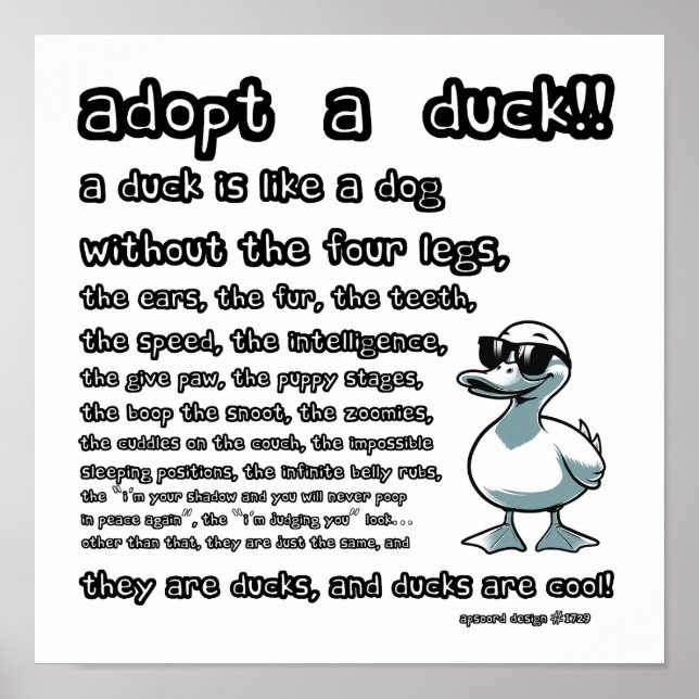 Adopt a Duck Poster (Front)