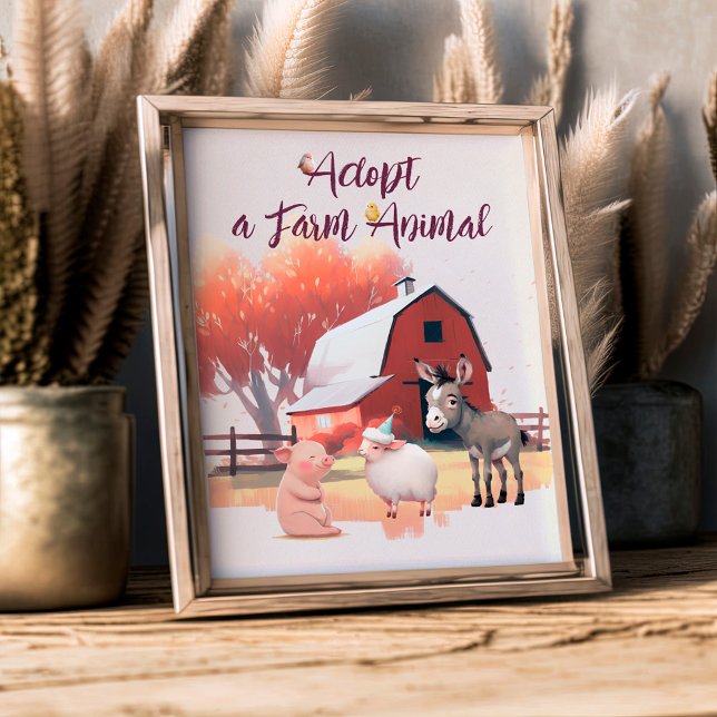 Adopt a Farm Animal Birthday Party Poster (Creator Uploaded)