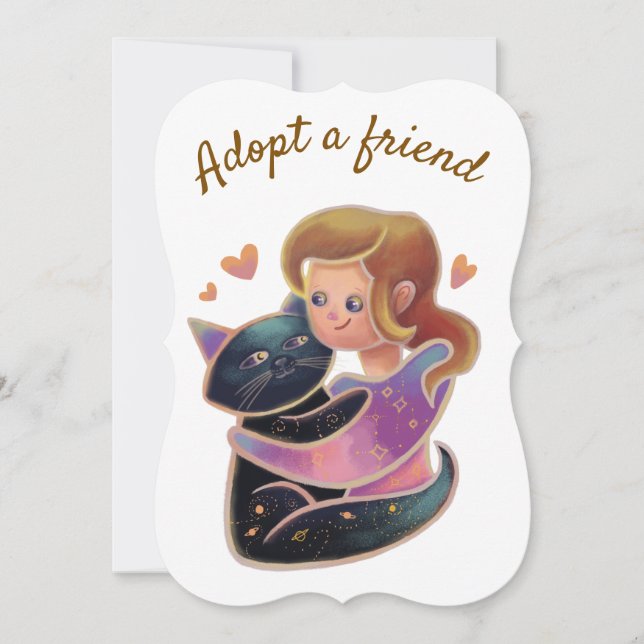 Adopt a friend cat thank you card (Front)