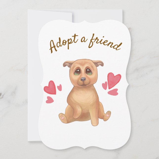 Adopt a friend dog  thank you card (Front)