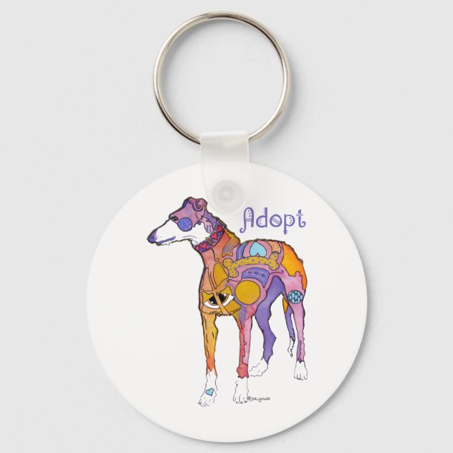 Adopt A Greyhound Key Ring (Front)
