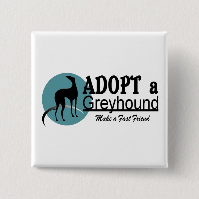 Adopt a Greyhound Logo 15 Cm Square Badge (Front)