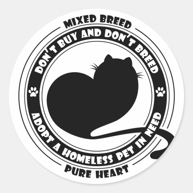 Adopt A Pet In Need Classic Round Sticker (Front)