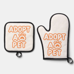 adopt a pet oven mitt & pot holder set