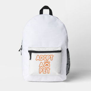 adopt a pet printed backpack