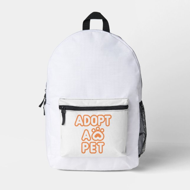 adopt a pet printed backpack (Front)