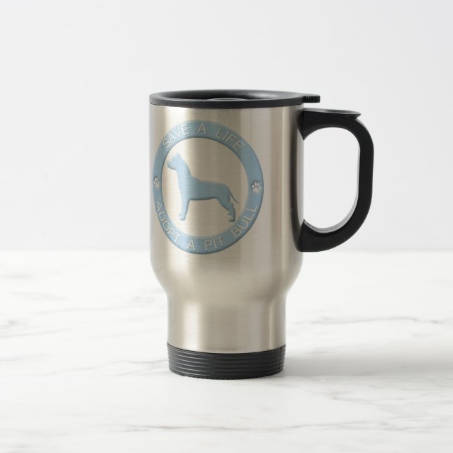 Adopt a Pit Bull Travel Mug (Right)