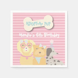 Adopt a Pup Dog Birthday Party Napkin
