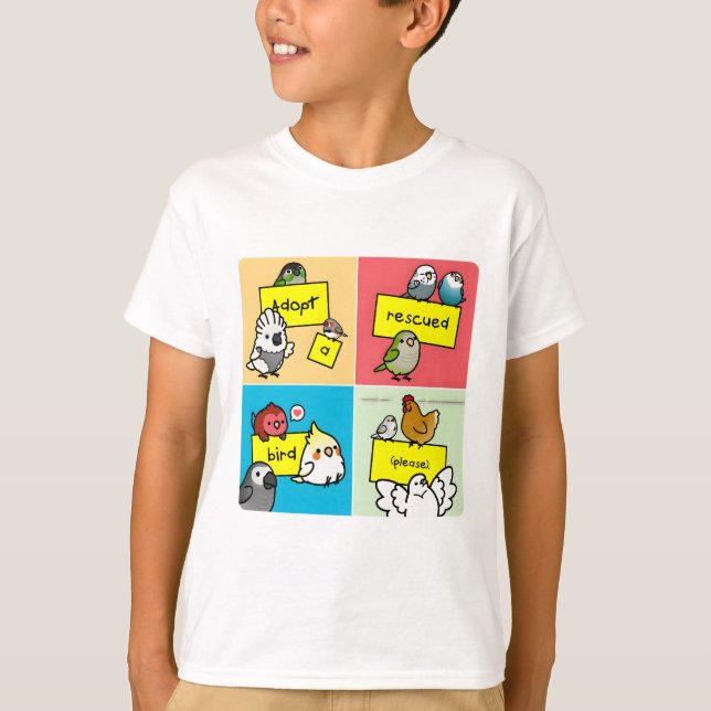 Adopt a Rescued Bird! T-Shirt (Front)
