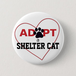 Adopt a Shelter Cat 6 Cm Round Badge
