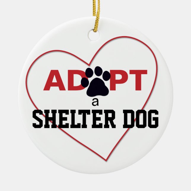 Adopt a Shelter Dog Ceramic Tree Decoration (Front)