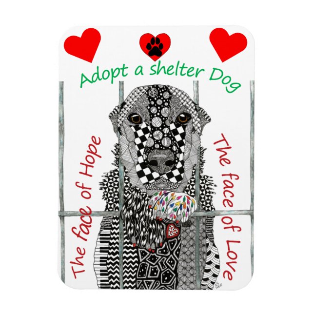 Adopt a Shelter Dog Magnet 3"x4" (Vertical)