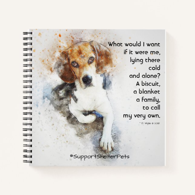 Adopt A Shelter Pet - Beagle Notebook (Front)