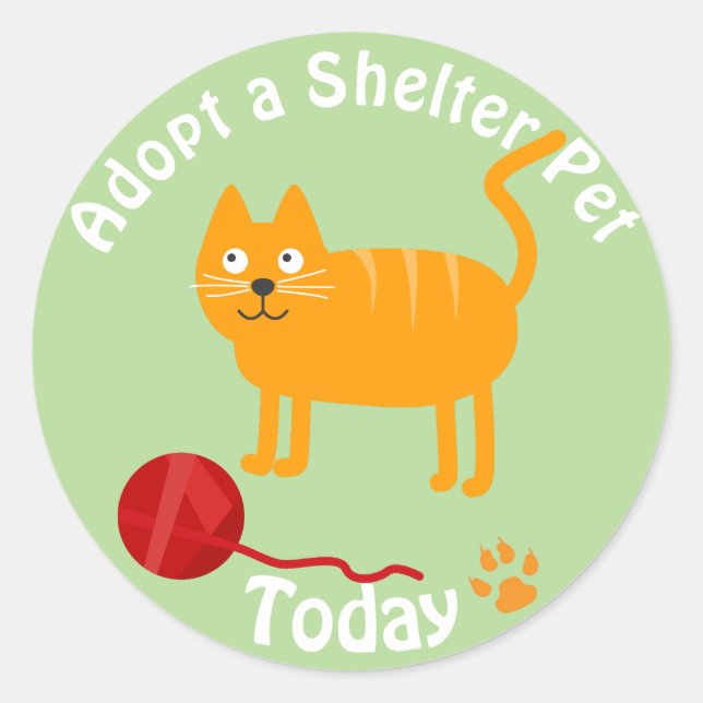 Adopt a Shelter Pet Cat Classic Round Sticker (Front)
