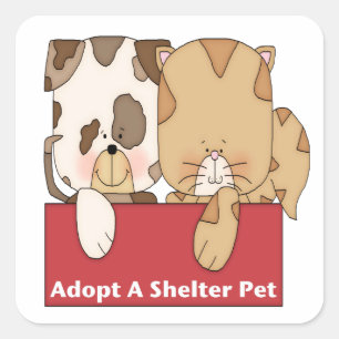 Adopt A Shelter Pet Square Sticker