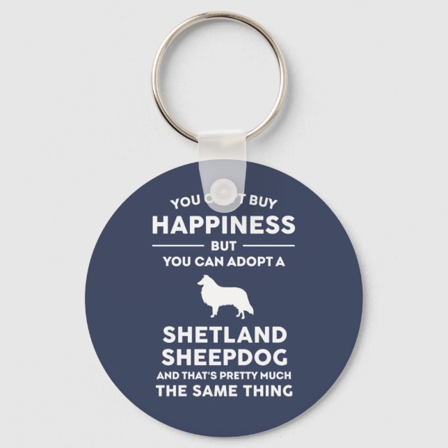 Adopt a Shetland Sheepdog Happiness Key Ring (Front)