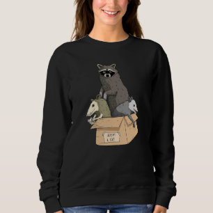 Adopt A Street Cat Funny Opossum Racoon Skunk Vin Sweatshirt