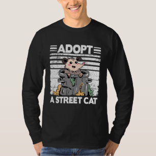 Adopt A Street Cat Opossum Meme Trash Possum  2 T-Shirt