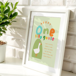 Adopt A Stuffie One Silly Goose 1st Birthday Favou Poster