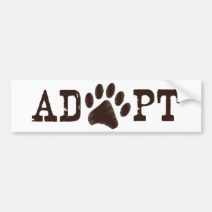 Adopt an animal bumper sticker